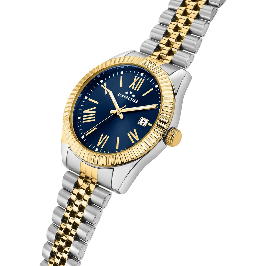 Orologio uomo Chronostar bicolore e quadrante blu r3753312006
