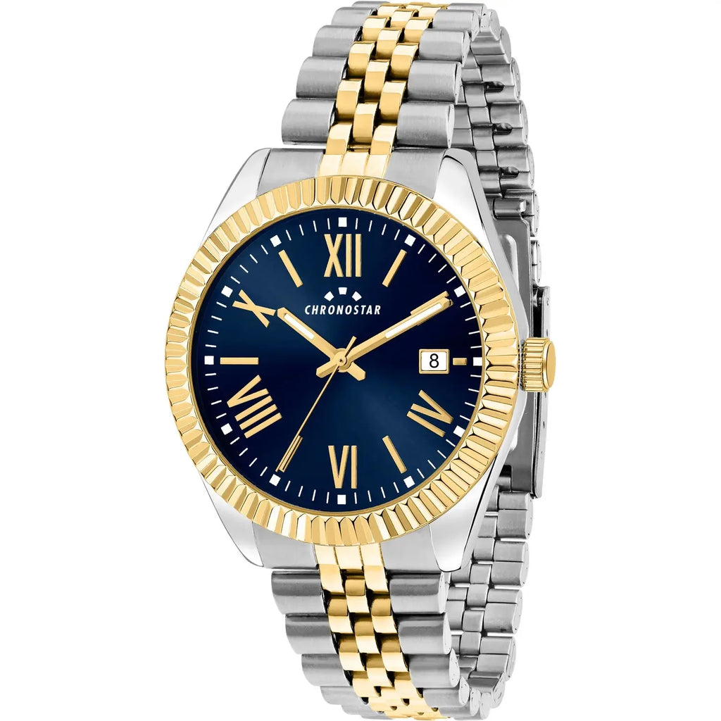 Orologio uomo Chronostar bicolore e quadrante blu r3753312006