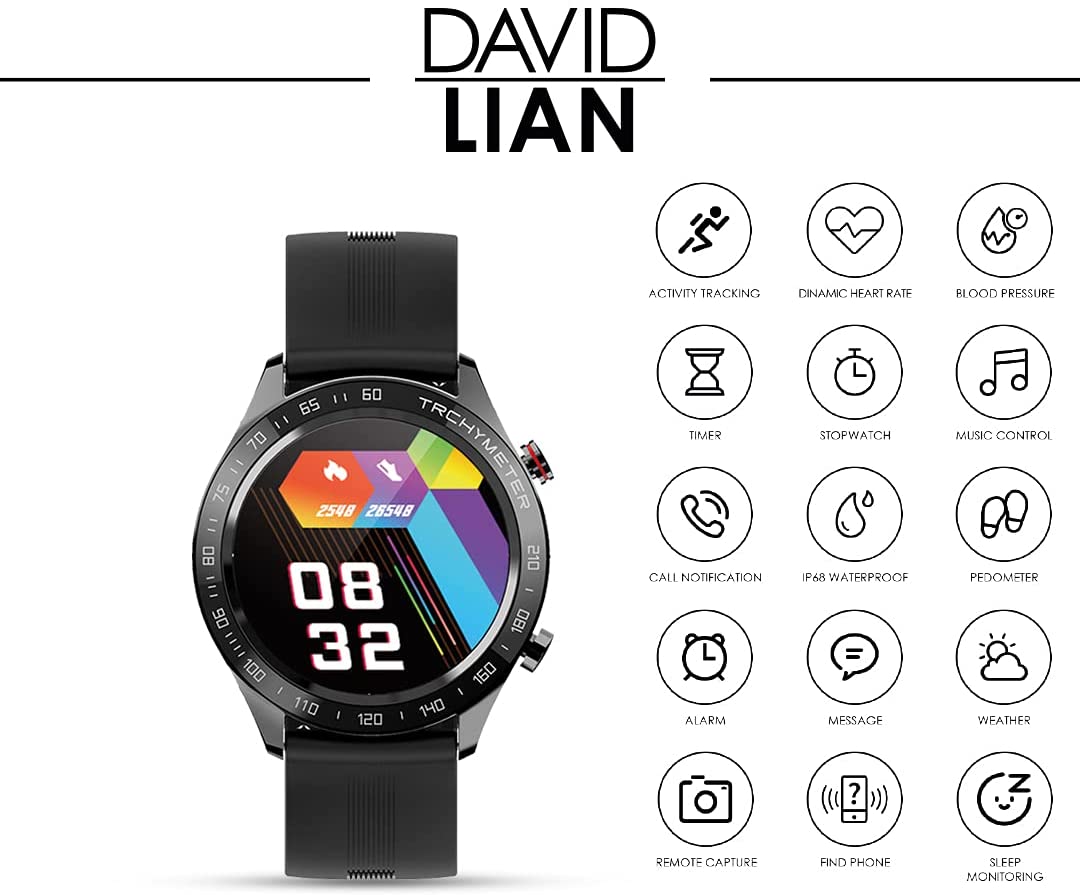 Orologio uomo David Lian  collezione Londra smartwatch con cinturino in silicone DL110