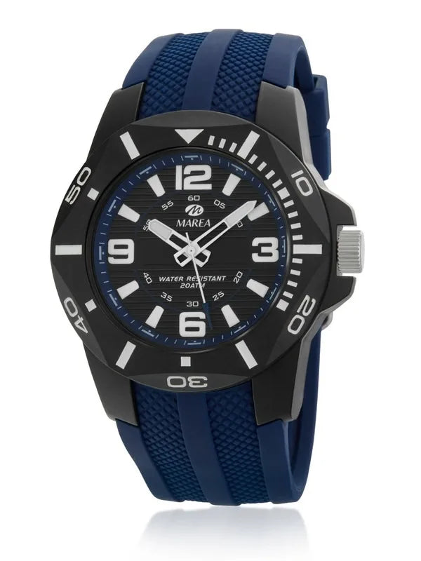 Herrenuhr Marea blau mit Kautschukarmband b35353/2