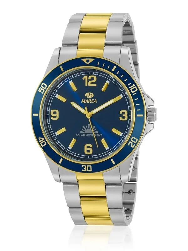 Orologio uomo Marea in acciaio bicolore e quadrante blu B41349/4