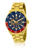 Marea Herrenuhr aus goldfarbenem Edelstahl mit blauem Zifferblatt B41393/5