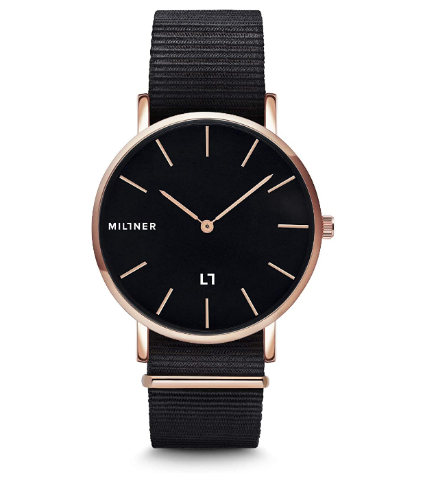 Orologio uomo Millner Hallfieeld Black Fabric in acciaio e stoffa MLW0032