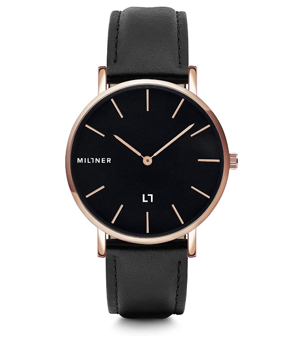 Orologio uomo Millner Hallfieeld Dark One in acciaio e pelle MLW0029