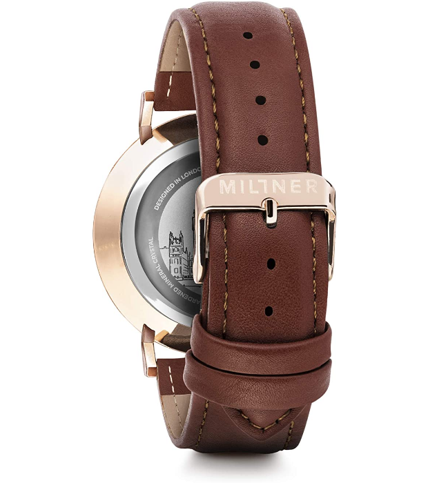 Orologio uomo Millner Hallfieeld Golden Brown in acciaio e pelle MLW0030