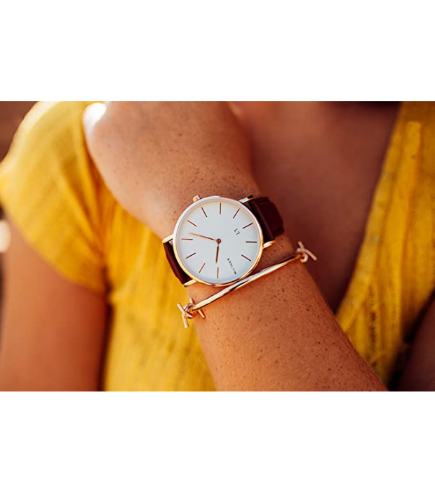Orologio uomo Millner Hallfieeld Golden Brown in acciaio e pelle MLW0030