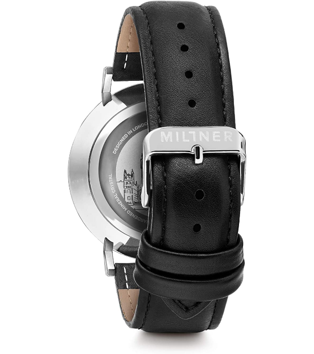 Orologio uomo Millner Hallfieeld Silver Black in acciaio e pelle MLW0033