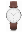 Orologio uomo Millner Hallfieeld Silver Brown in acciaio e pelle MLW0034