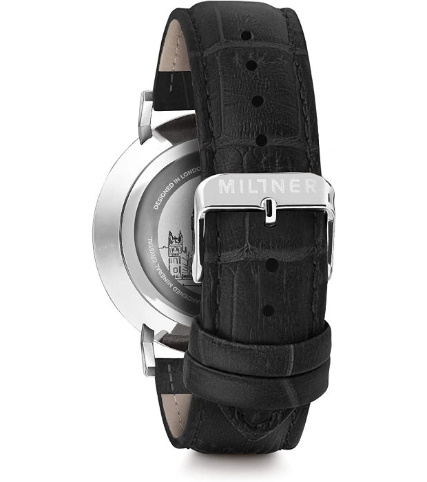Orologio uomo Millner Regents Crocodile Black in acciaio e pelle MLW0035