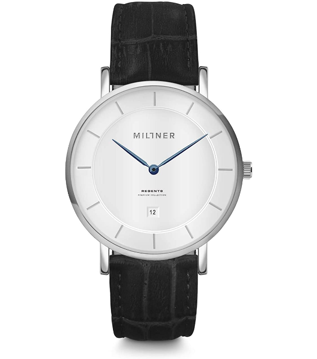 Orologio uomo Millner Regents Crocodile Black in acciaio e pelle MLW0035