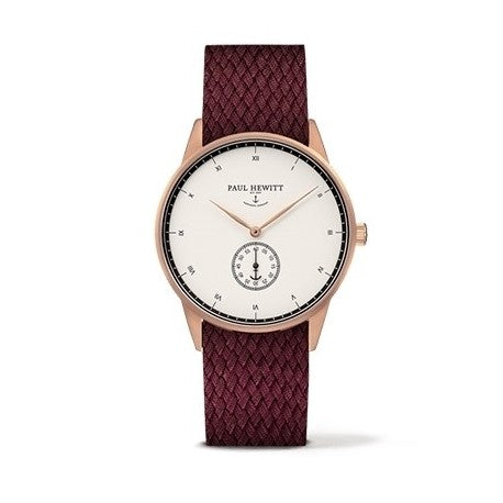 Herrenuhr Paul Hewitt ph-m1-r-w-19m burgunderfarbenes Armband