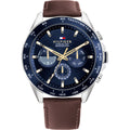 Tommy Hilfiger Herrenuhr Owen Multifunktion mit braunem Lederarmband 1680667