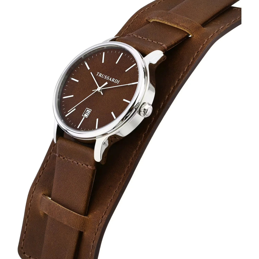 Orologio uomo Trussardi cinturino in pelle marrone r2451172001
