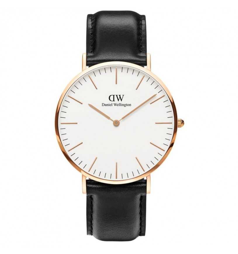 Schwarze Vintage-Uhr Daniel Wellington Classic DW00100007