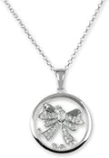Osa Les Folies Metal Base Il Fiocco. Collana donna con Pendente in Argento rodiato 925 Vetro temperato, Zirconia cubica