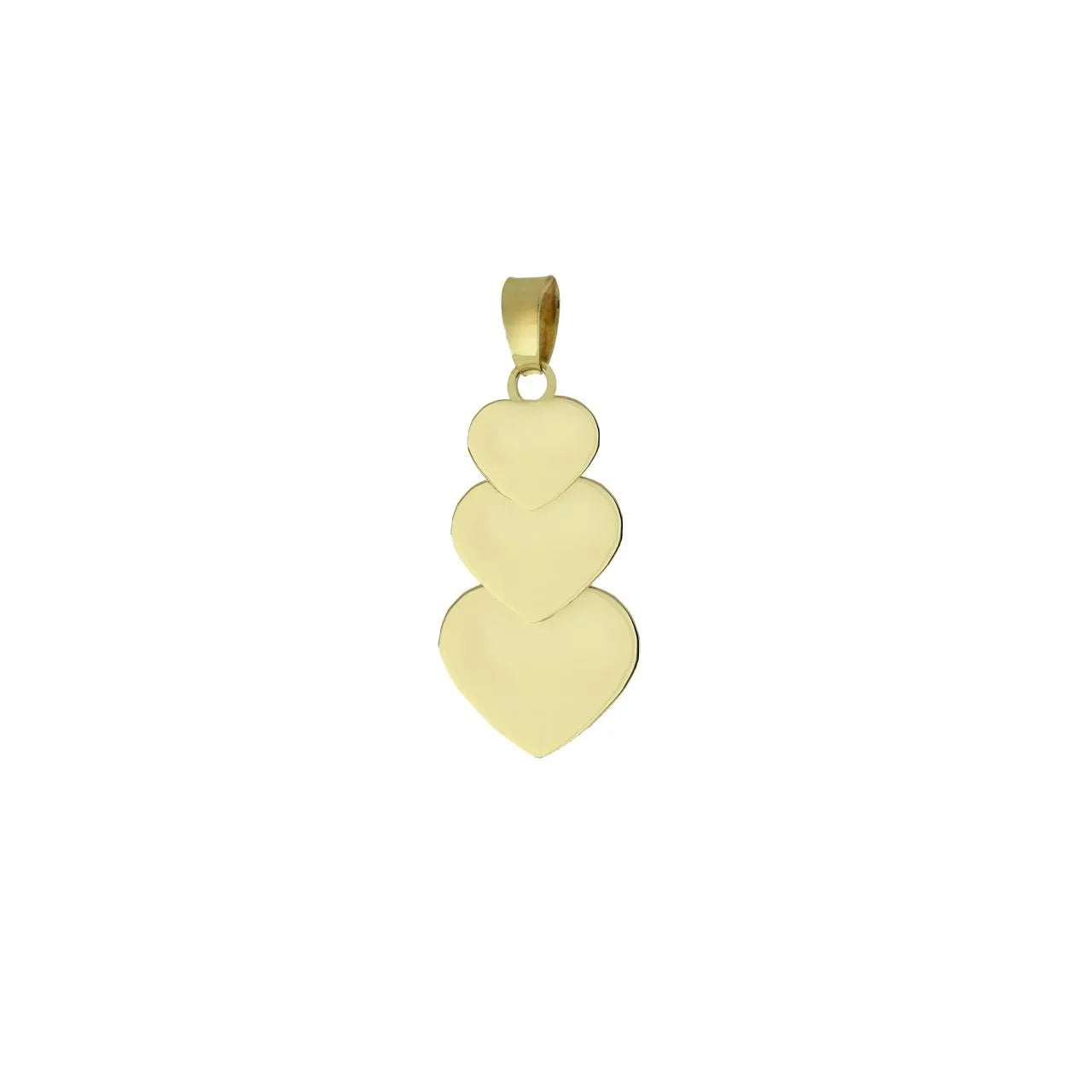 Ciondolo pendente a tre cuori in oro giallo 375 Igold