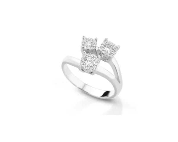 Anello trilogy in oro bianco e diamanti antrichicsc/1 PG Gioielli