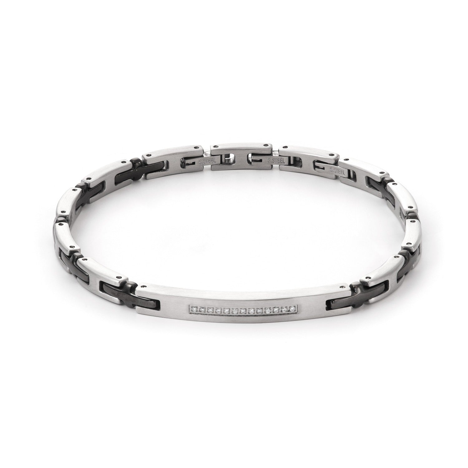 Bracciale in acciaio uomo con diamanti Bikkembergs PERB20WB