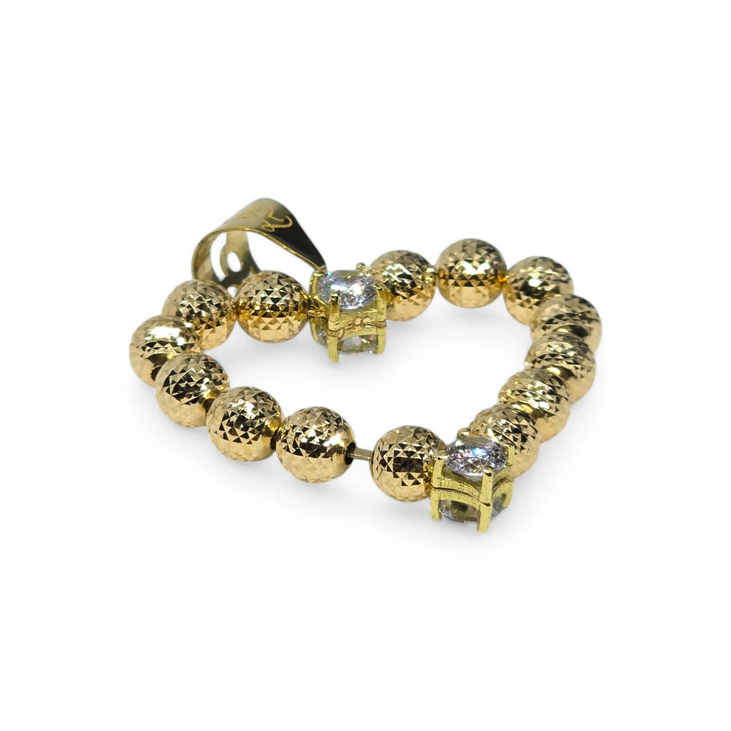 Pendente Cuore piccolo in Oro Giallo 750 (18kt) con sfere ziglinate