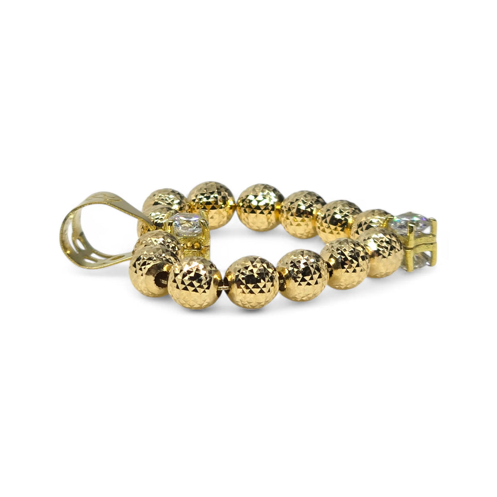 Pendente Cuore piccolo in Oro Giallo 750 (18kt) con sfere ziglinate