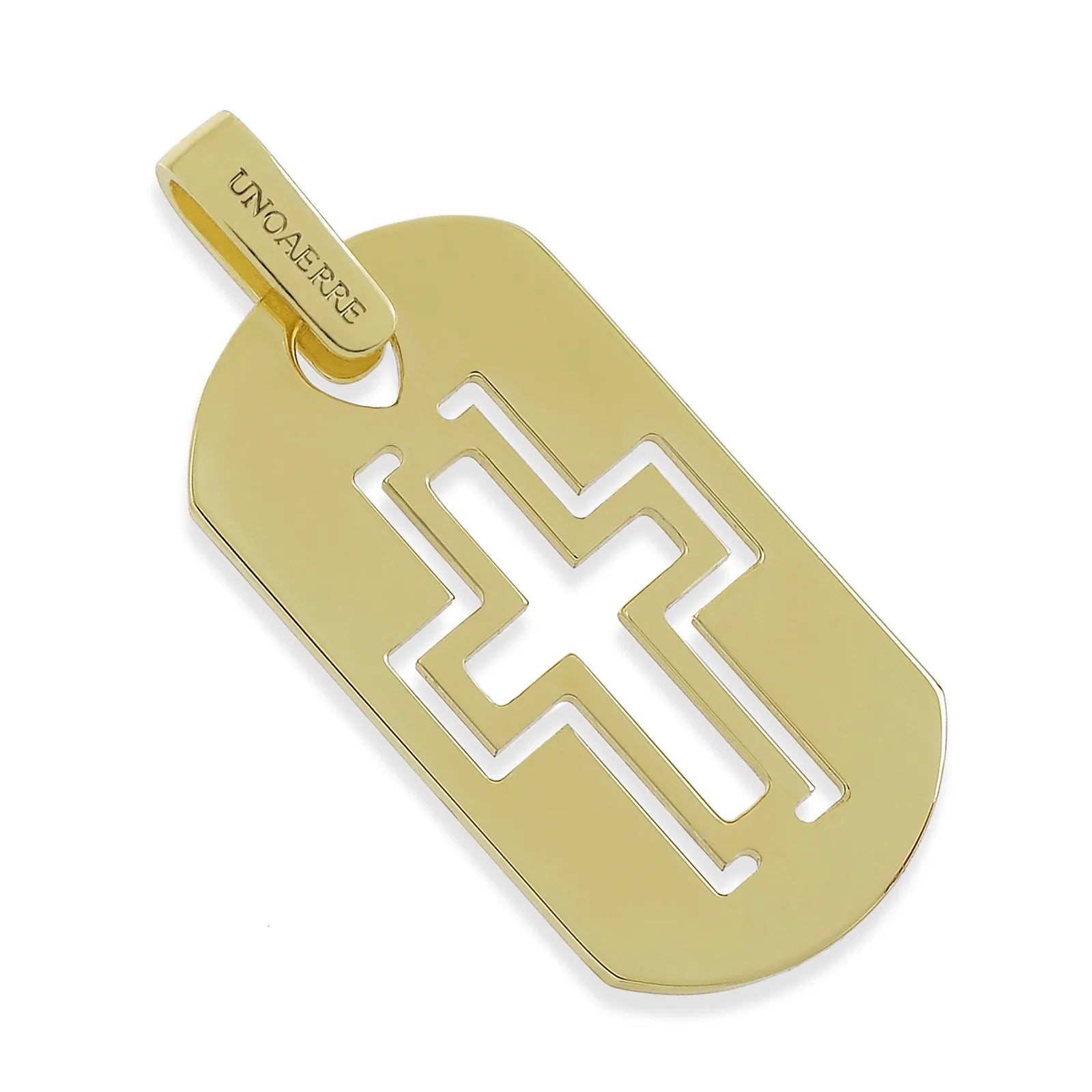 Pendente con targhetta e croce Unoaerre bronzo 2540