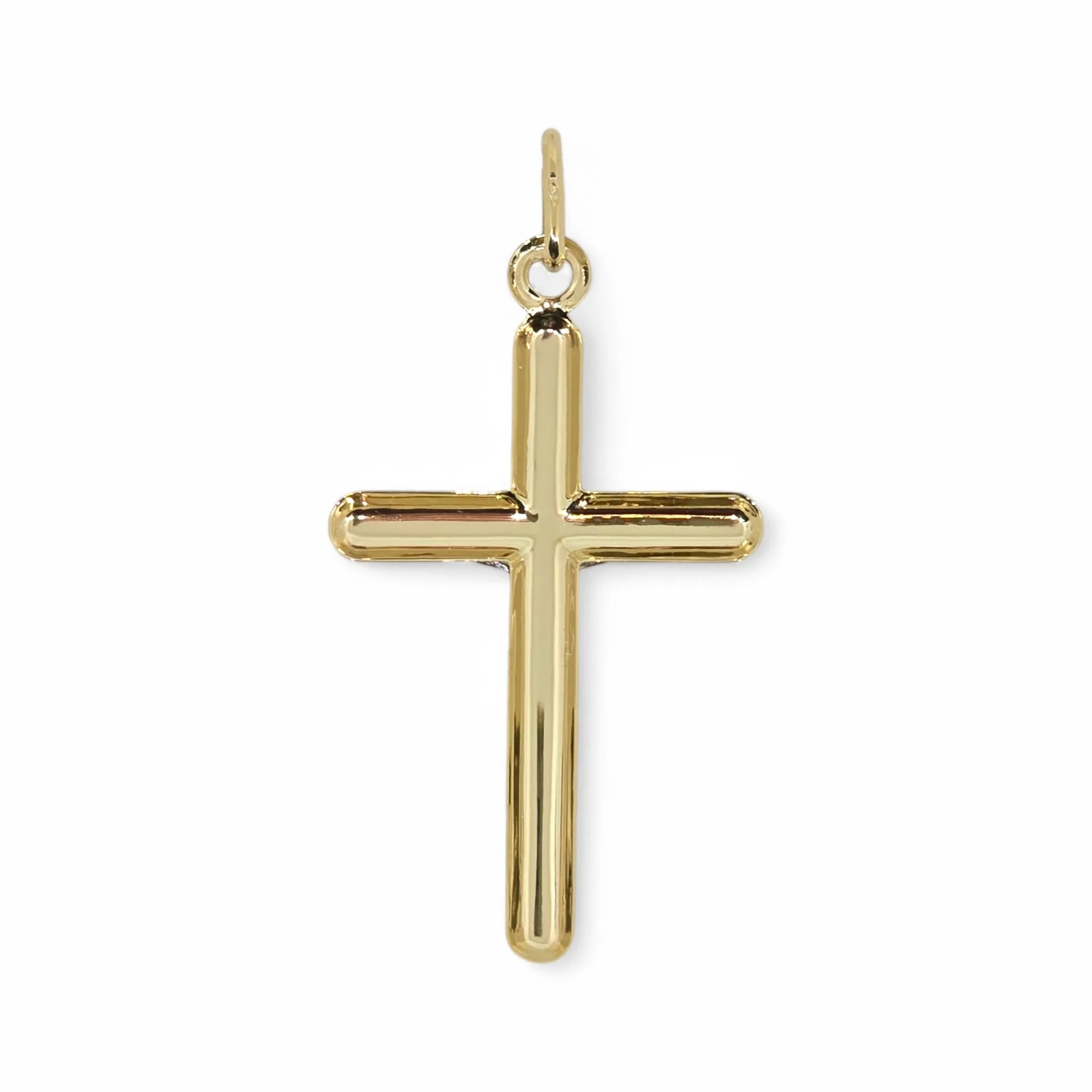 Pendente croce classica in oro giallo 9 kt con cristo