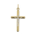 Pendente croce classica in oro giallo 9 kt con cristo