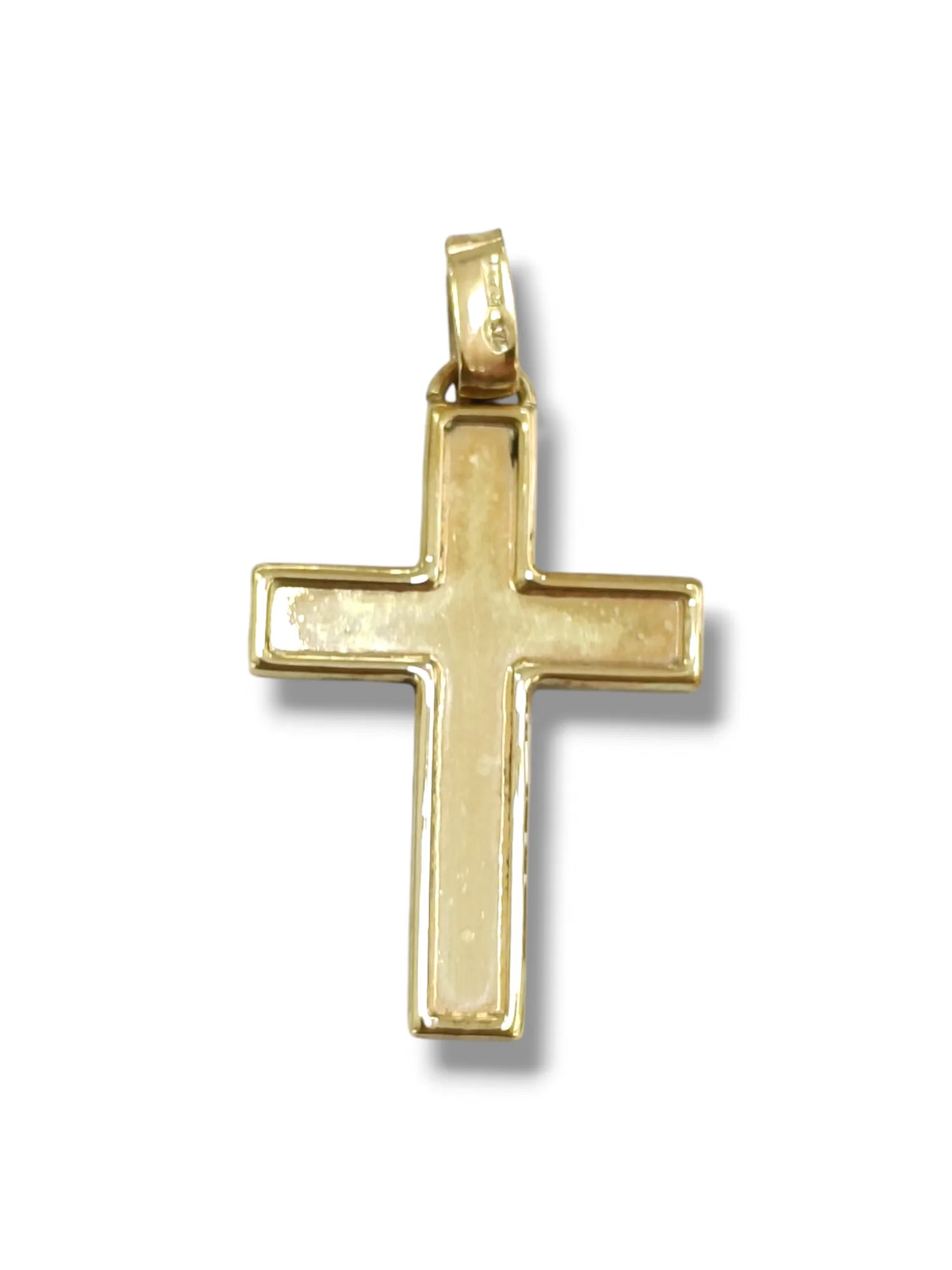 Pendente croce classica unisex in oro giallo 375 Igold