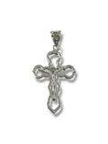 Pendente croce con cristo in oro bianco 9 carati unisex Igold
