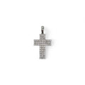Pendente croce double face in oro 18 carati e zirconi