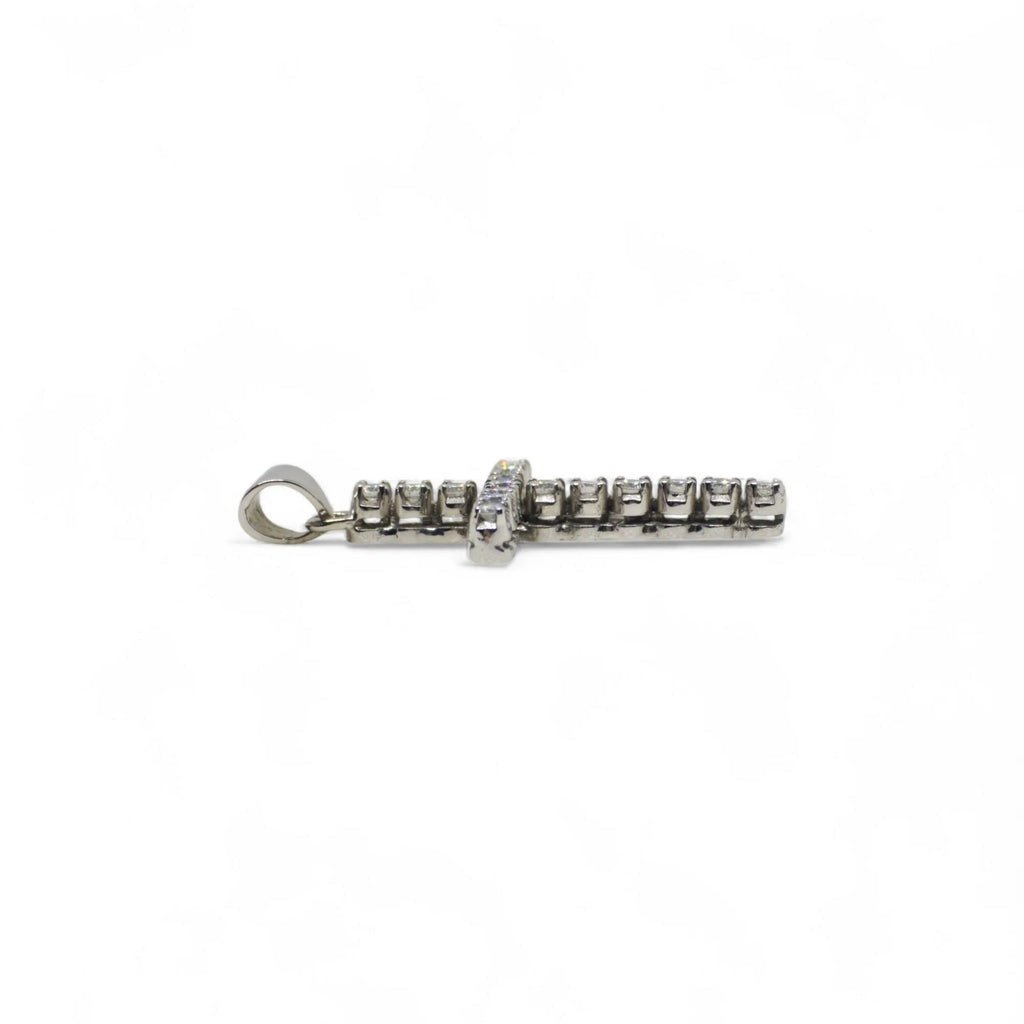 Pendente croce in oro bianco 18 carati con diamanti