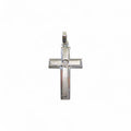 Pendente croce in oro bianco 18 kt con diamante centrale