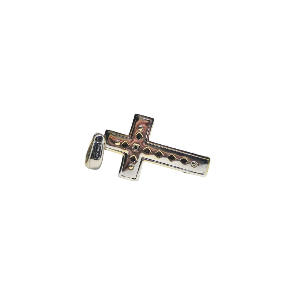 Anhänger Kreuz aus 18 Karat Weißgold mit zentralem Diamanten