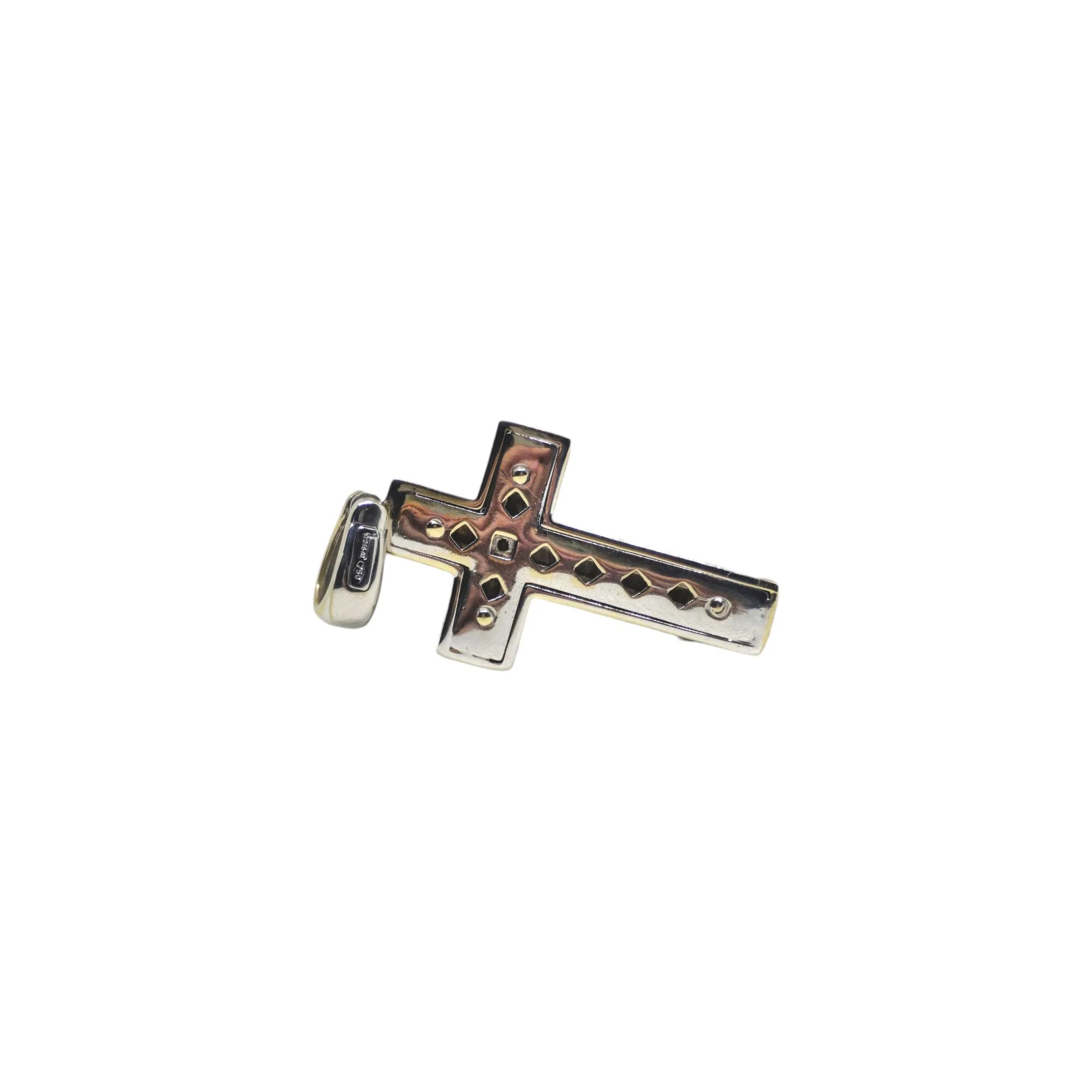 Anhänger Kreuz aus 18 Karat Weißgold mit zentralem Diamanten