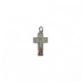 Pendente croce in oro bianco 18 kt con diamanti al centro