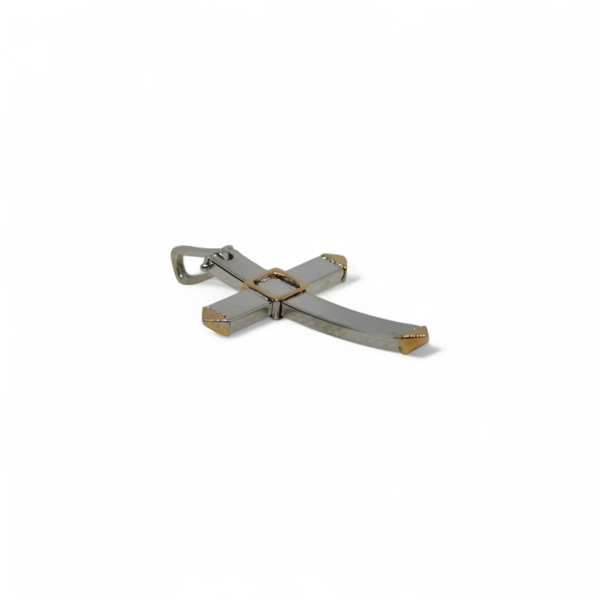 Pendente croce in oro bianco 18 kt con diamanti