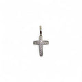 Pendente croce in oro bianco 18 kt e diamanti