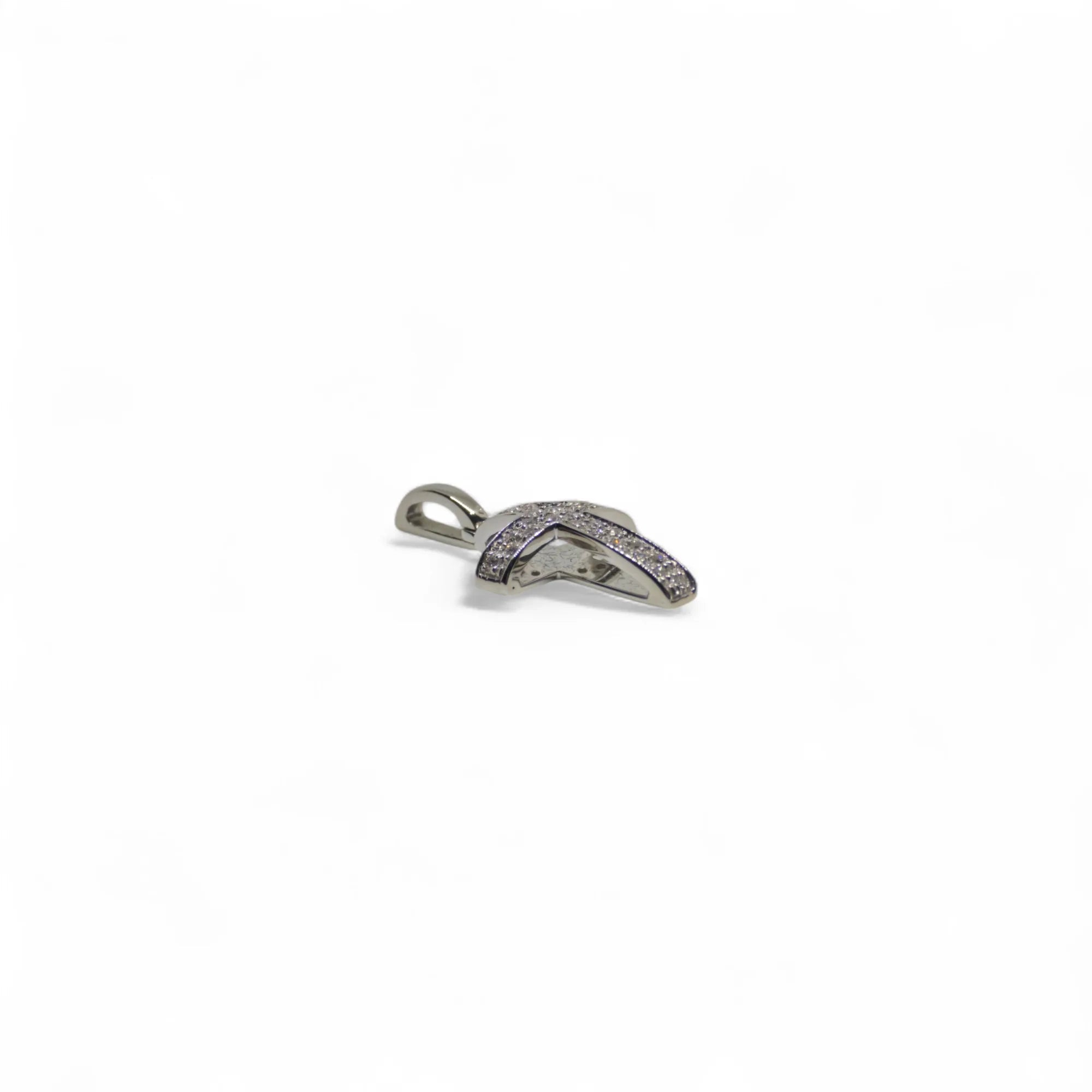 Pendente croce in oro bianco 18 kt e diamanti