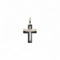 Pendente croce in oro bianco 18 kt con diamanti centrali