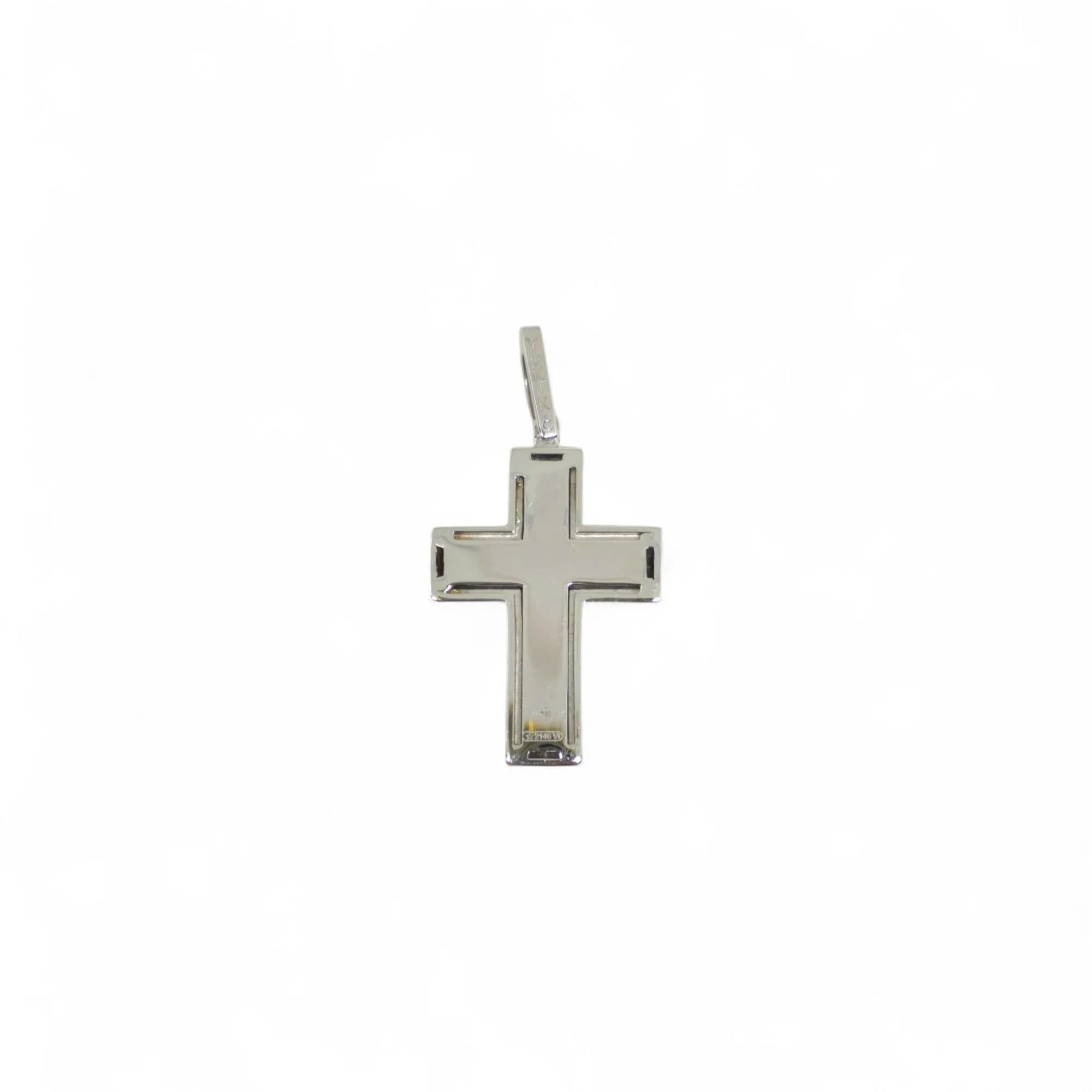 Pendente croce in oro bianco 18 kt con diamanti centrali