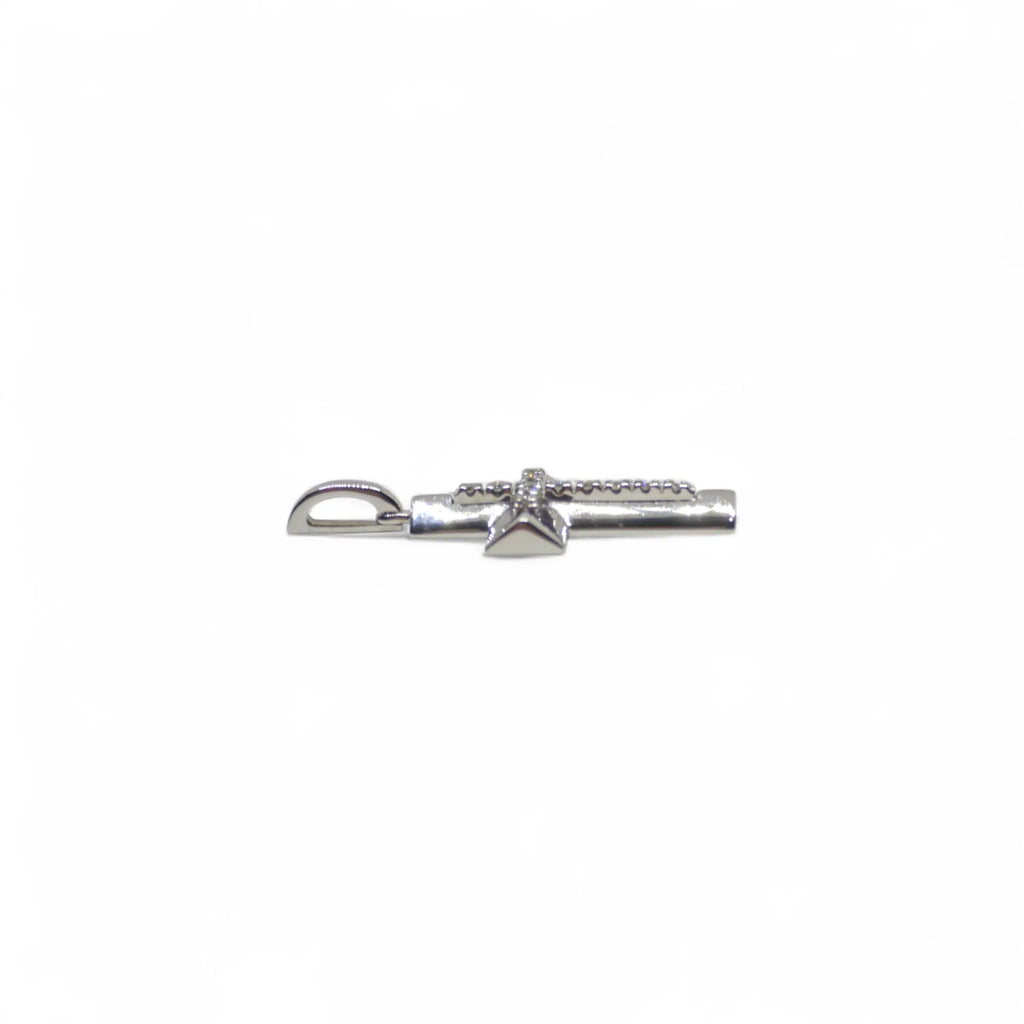 Pendente croce in oro bianco 18 kt con diamanti centrali