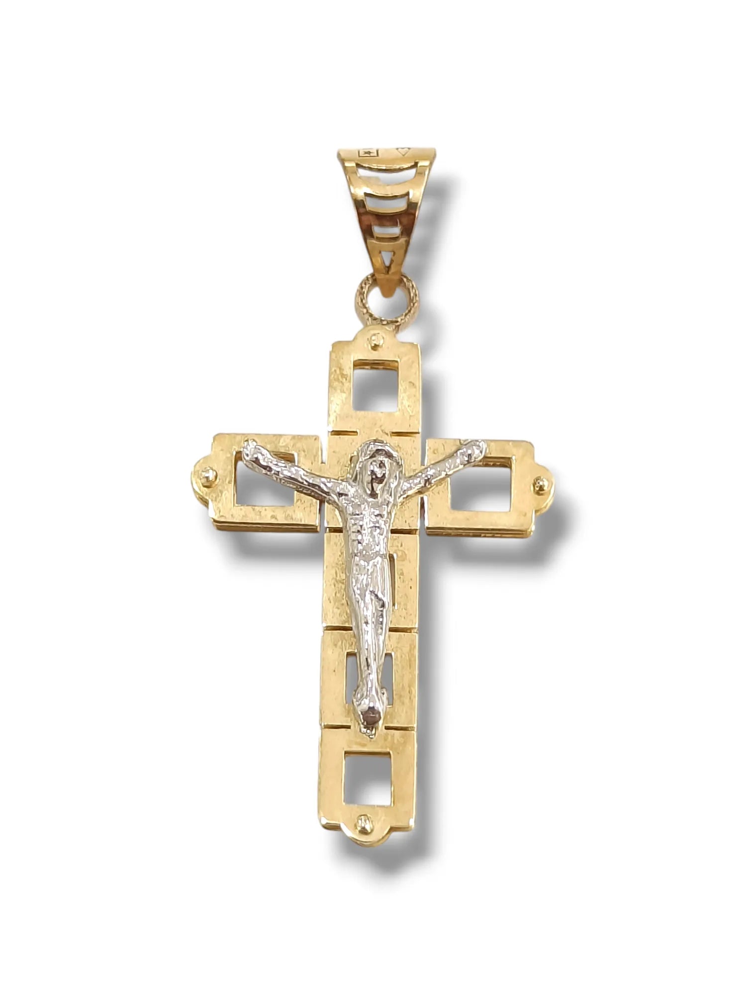 Pendente croce uomo in oro 9 carati con cristo Igold