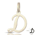 Pendente in oro bianco 18kt lettera D in corsivo