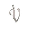 Pendente in oro bianco 18kt lettera V in corsivo