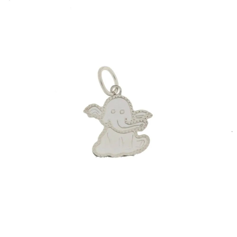 Pendente in oro bianco a forma di elefante