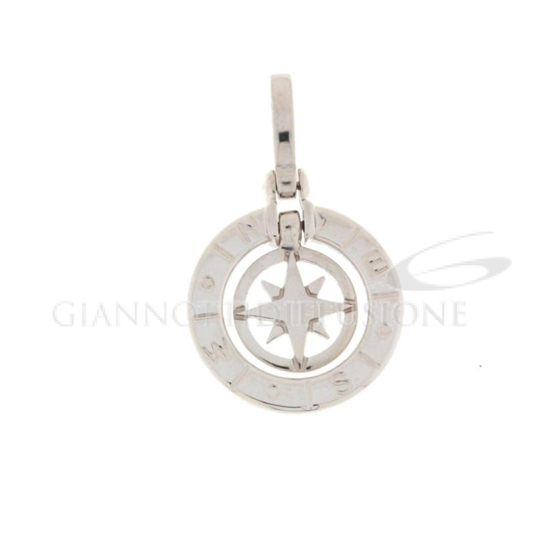 Pendente in oro bianco con rosa dei venti