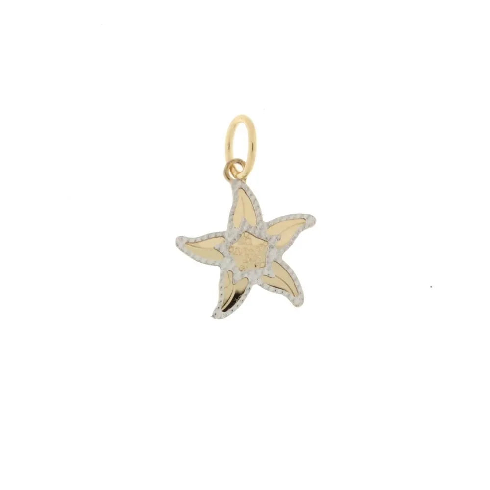 Pendente in oro bianco e giallo stella marina