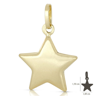Pendente in oro giallo 18 kt a forma di stella