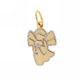 Pendente in oro giallo e bianco a forma di angelo