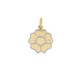 Pendente in oro giallo e bianco a forma di fiore